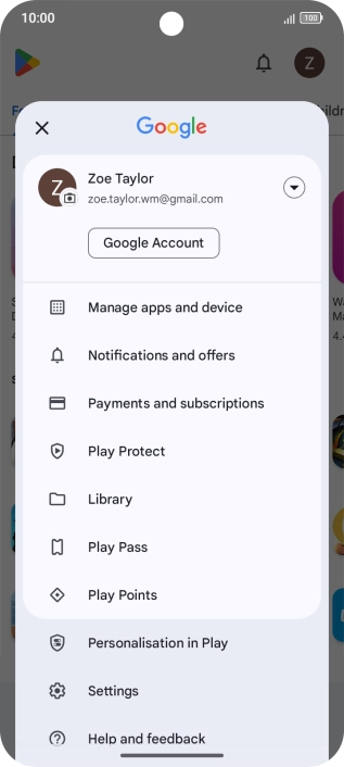 Press Manage apps and device. Press Manage apps and device.