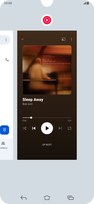To end one running application, slide your finger upwards on the required application.