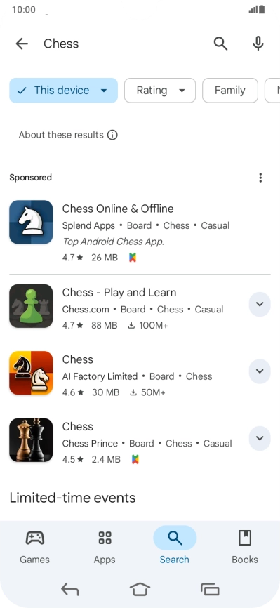 Press the required app. Press the required app.