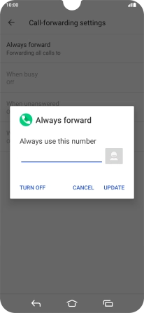 Press TURN OFF. Press TURN OFF.