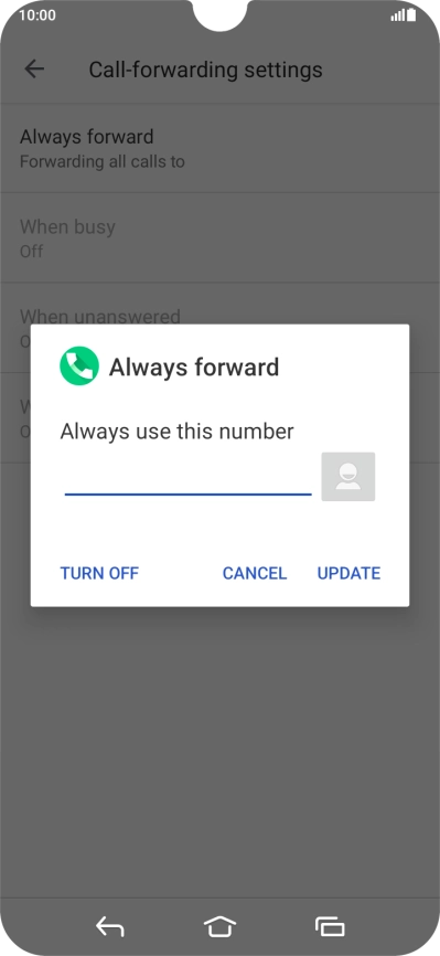 Press TURN OFF. Press TURN OFF.
