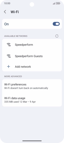 Press the required Wi-Fi network. Press the required Wi-Fi network.