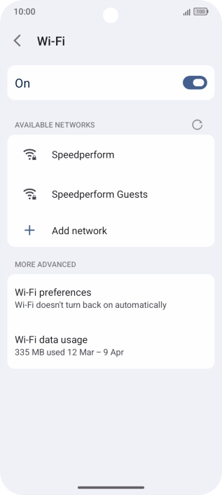 Press the required Wi-Fi network. Press the required Wi-Fi network.
