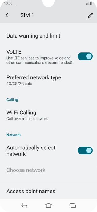 Press Access point names.
