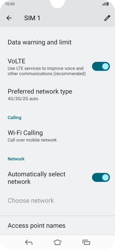 Press Access point names.