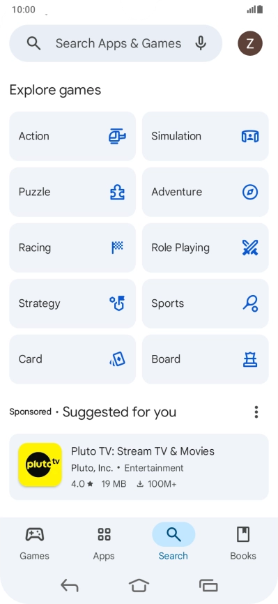 Press the search field. Press the search field.