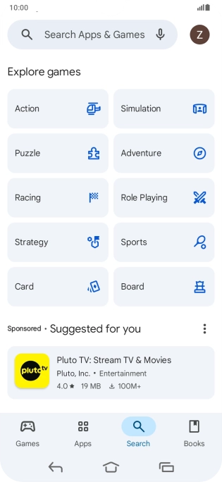 Press the search field. Press the search field.