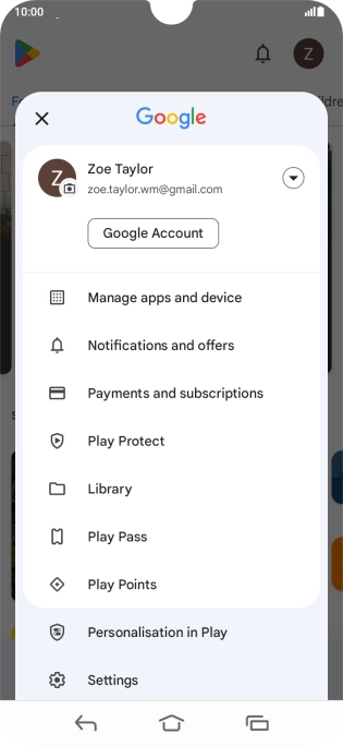 Press Manage apps and device. Press Manage apps and device.