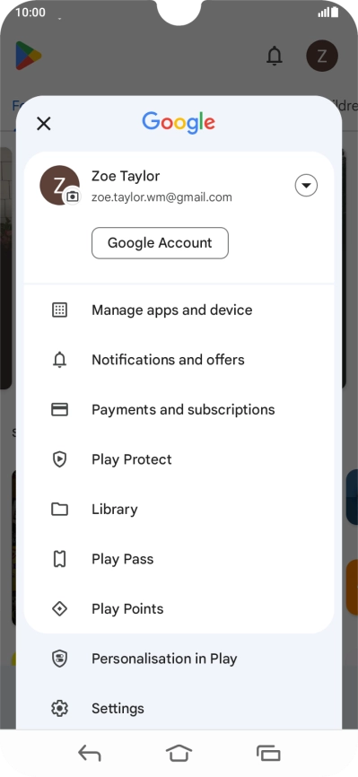 Press Manage apps and device. Press Manage apps and device.