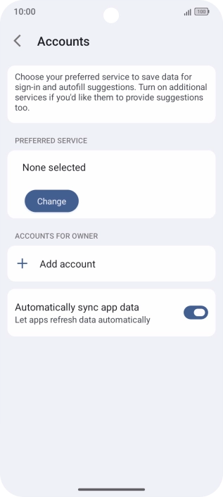 Press Add account. Press Add account.