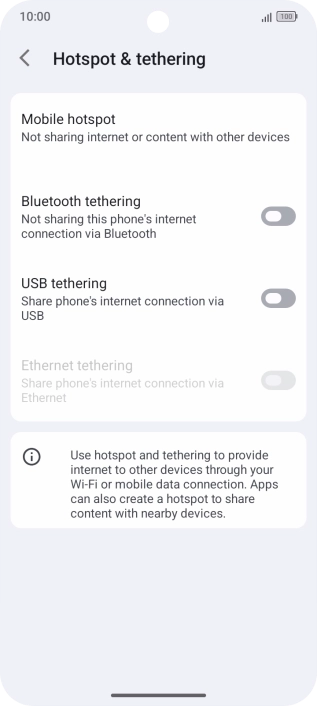 Press Mobile hotspot.