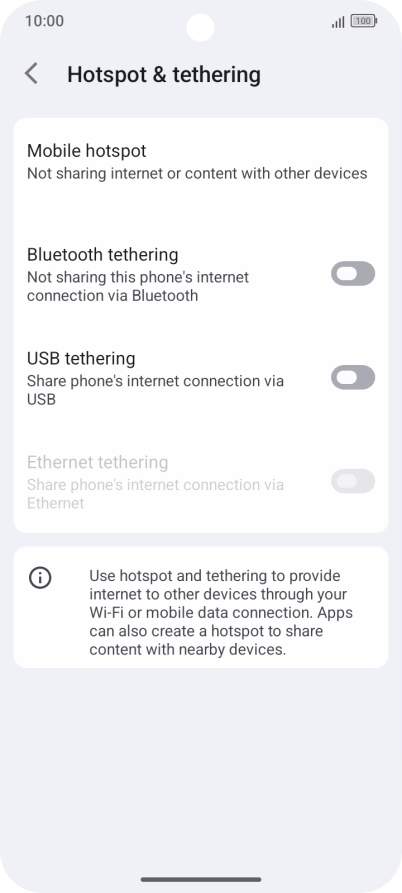 Press Mobile hotspot.