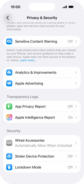 Press App Privacy Report.