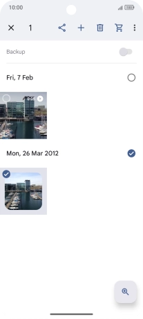 Press the required pictures or videos to add them. Press the required pictures or videos to add them.
