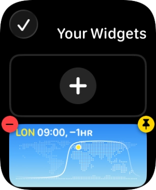 Press the pin widget icon on the required widget to pin it to the top of the stack.