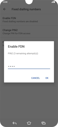 Key in your PIN2 and press OK.