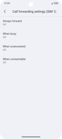 Press the required divert type. Press the required divert type.