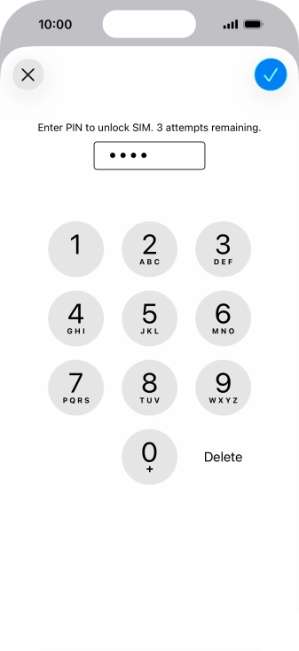 Key in your PIN and press the confirm icon.