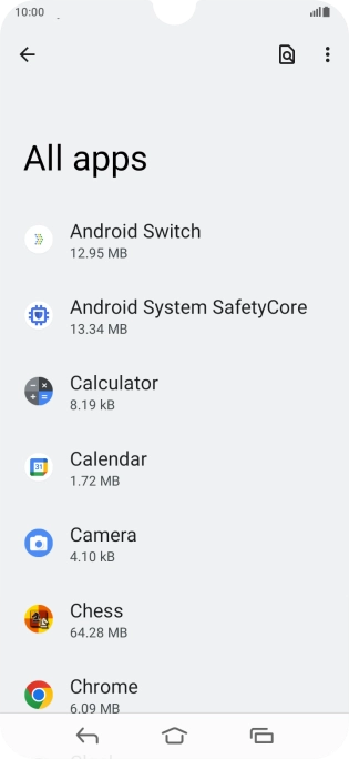 Press the required app. Press the required app.