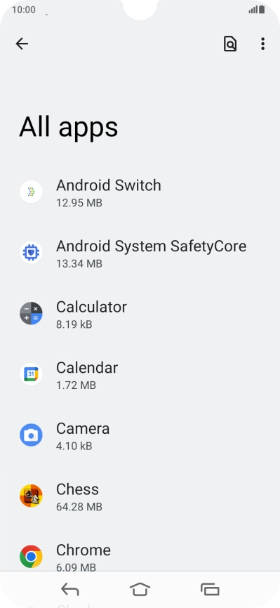 Press the required app. Press the required app.