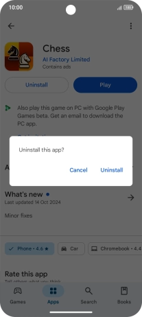 Press Uninstall. Press Uninstall.