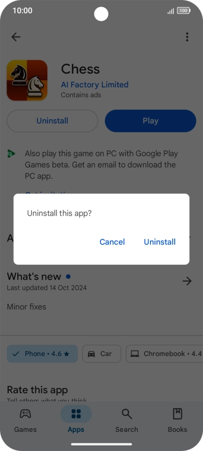 Press Uninstall. Press Uninstall.