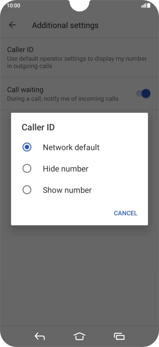 Press Show number to turn on caller identification.
