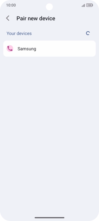 Press the required Bluetooth device and follow the instructions on the screen to pair the device with your phone. Press the required Bluetooth device and follow the instructions on the screen to pair the device with your phone.