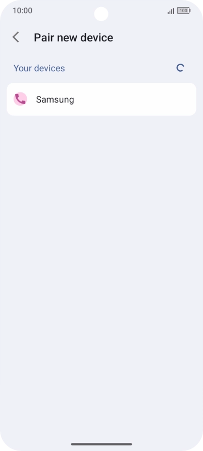Press the required Bluetooth device and follow the instructions on the screen to pair the device with your phone. Press the required Bluetooth device and follow the instructions on the screen to pair the device with your phone.