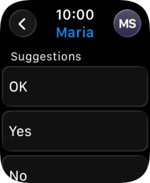 Press the required quick reply.