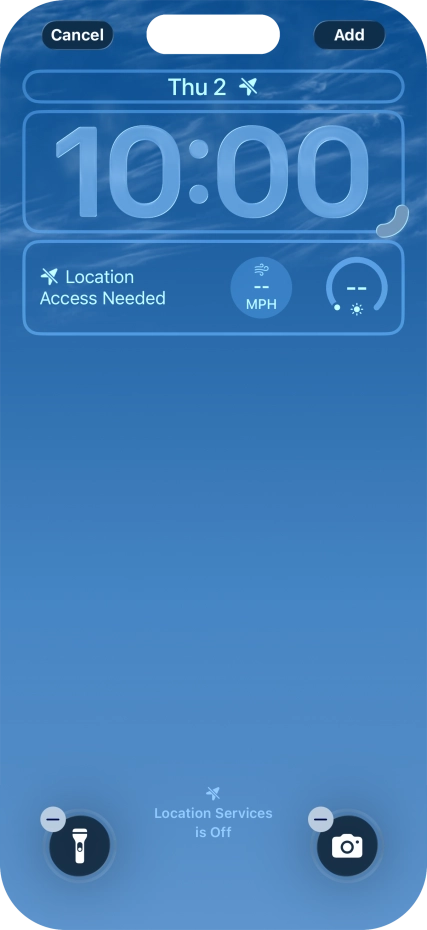 To customise the way the lock screen date is displayed, press the date widget and follow the instructions on the screen to select the required widget display mode.