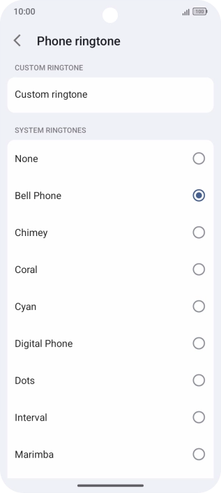 Press the required ring tones to hear them. Press the required ring tones to hear them.