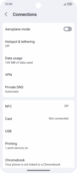 Press Data usage. Press Data usage.