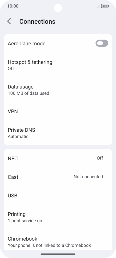 Press Data usage. Press Data usage.