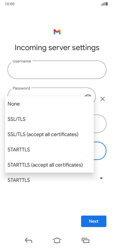 Press SSL/TLS. Press SSL/TLS.