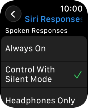 Press the required setting.