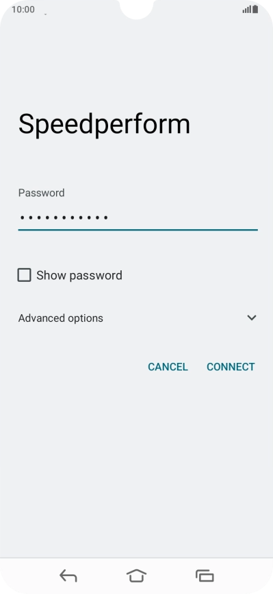 Key in the password for the Wi-Fi network and press CONNECT. Key in the password for the Wi-Fi network and press CONNECT.