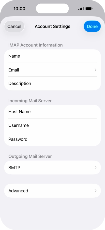 Press SMTP.