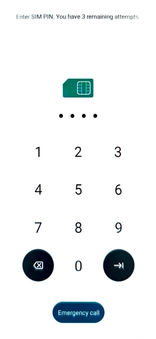 If you're asked to key in your PIN, do so and press arrow right.