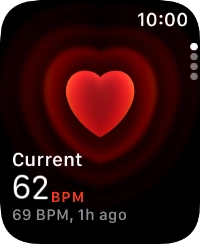 Your current heart rate is displayed below Current.