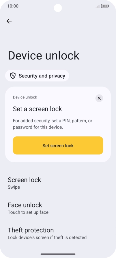 Press Screen lock. Press Screen lock.