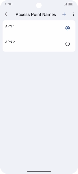 Press the field next to the data connection to activate it. Press the field next to the data connection to activate it.