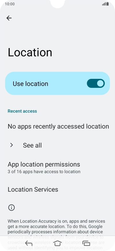 Press App location permissions.