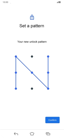 Repeat the selected phone lock code and press Confirm. Repeat the selected phone lock code and press Confirm.