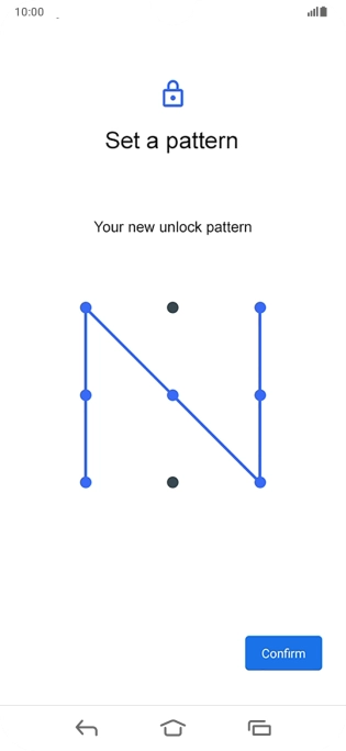 Repeat the selected phone lock code and press Confirm. Repeat the selected phone lock code and press Confirm.