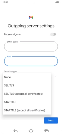Press SSL/TLS. Press SSL/TLS.