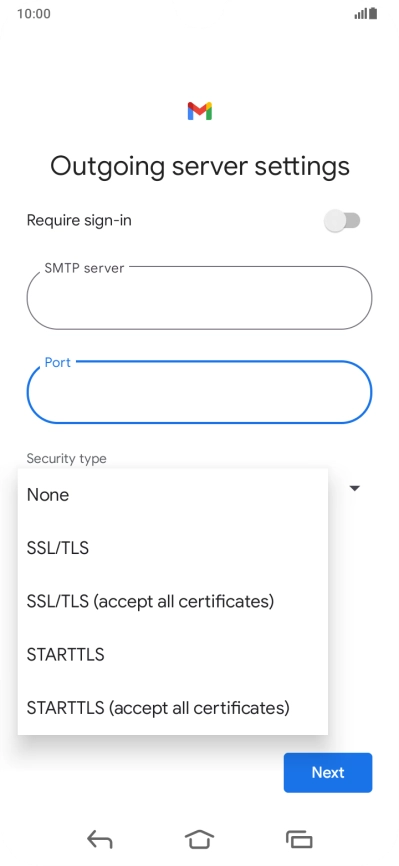 Press SSL/TLS. Press SSL/TLS.