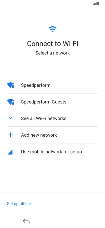 Press the required Wi-Fi network.