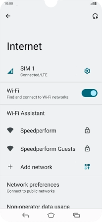 Press the required Wi-Fi network. Press the required Wi-Fi network.