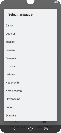 Press the required language.